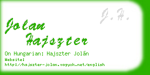 jolan hajszter business card